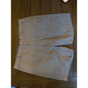 Chaps Mens Blue White Micro Houndstooth Stretch Flat Front Shorts Size 40